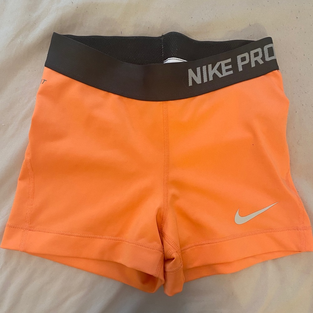 Orange Nike Compression Shorts